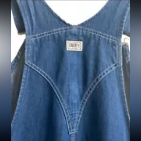 Liberty Overalls Mens 38x25  Blue Jean Denim Bibs Carpenter Farmer Workwear - Picture 5 of 10